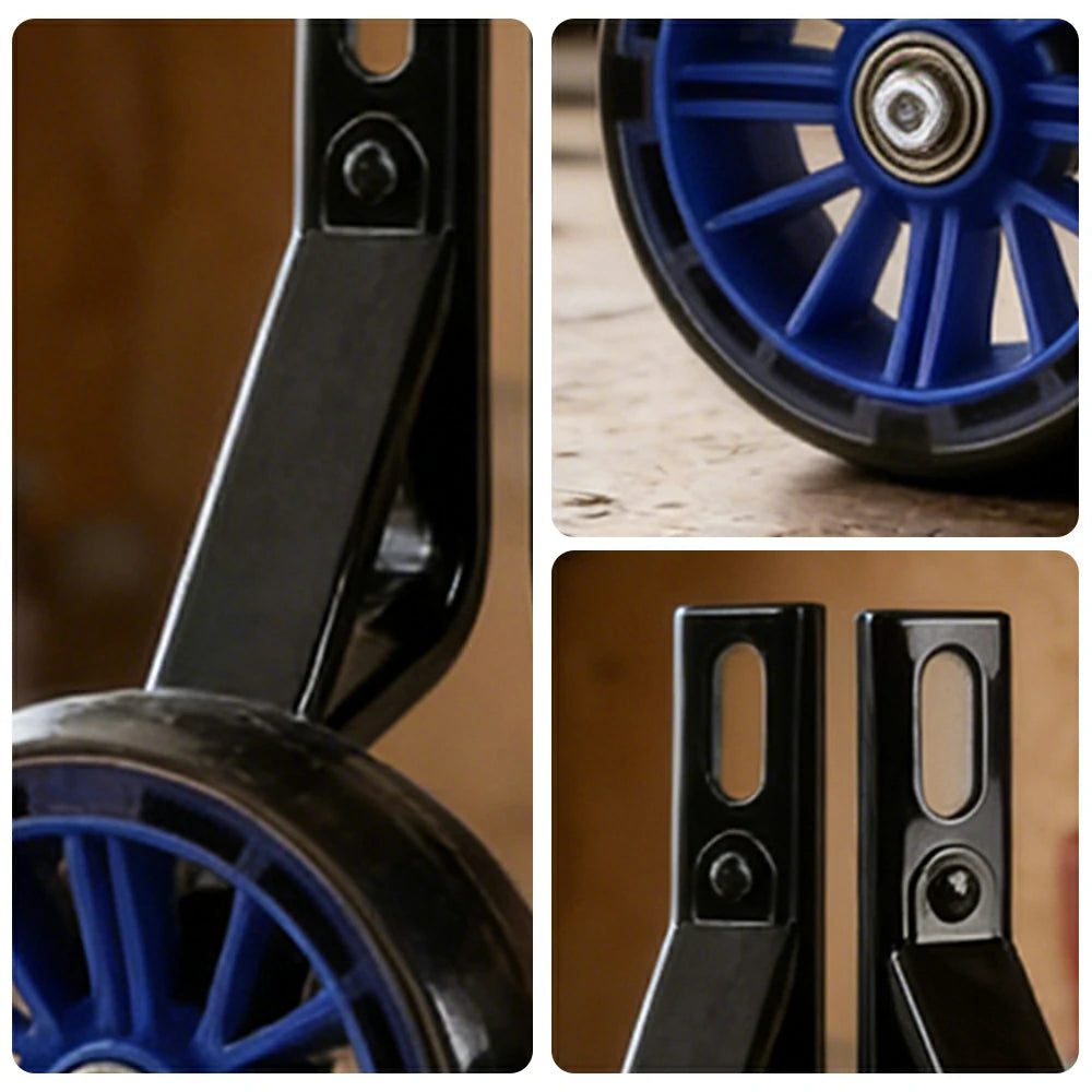 VOLTUS Kids Bicycle Training Wheels Smooth Quiet Rolling Reinforced Steel Bracket Stable Balance Support for 16/18/20 Inch Bikes - Blue