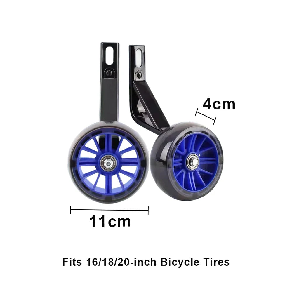 VOLTUS Kids Bicycle Training Wheels Smooth Quiet Rolling Reinforced Steel Bracket Stable Balance Support for 16/18/20 Inch Bikes - Blue