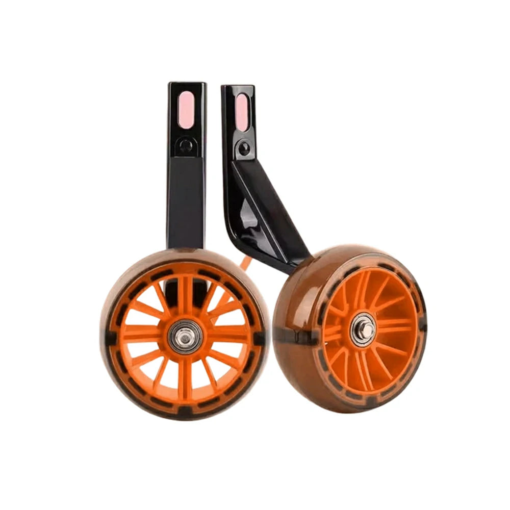 VOLTUS Kids Bicycle Training Wheels Smooth Quiet Rolling Reinforced Steel Bracket Stable Balance Support for 16/18/20 Inch Bikes - Orange