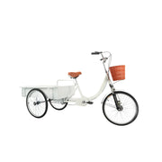 VOLTUS Cargo Tricycle Dual Chain Drive Suspension Brakes 90cm Rear Box Heavy Duty Utility for Transport - White