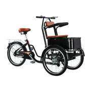 VOLTUS Manual Parent-Child Tricycle Front Comfort Seat 150kg Capacity Family Transport & Leisure Use - Black