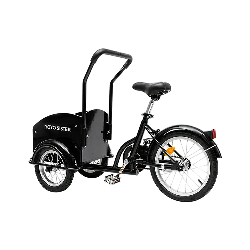 VOLTUS Kids Pet Tricycle Front Small Cargo Box 60kg Capacity Pet Outings & Light Cargo - Black