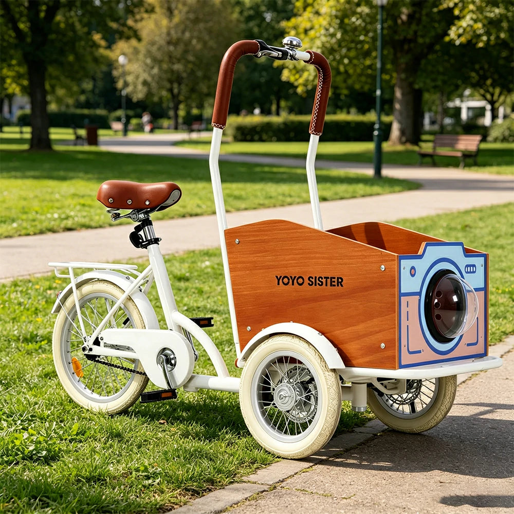 VOLTUS Upgraded Adult Pet Tricycle Space Capsule Front Cargo Box 105kg Capacity Pet Outings & Daily Cargo - Cream
