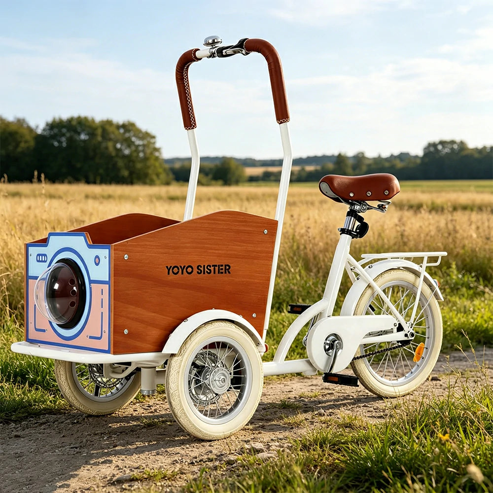VOLTUS Upgraded Adult Pet Tricycle Space Capsule Front Cargo Box 105kg Capacity Pet Outings & Daily Cargo - Cream