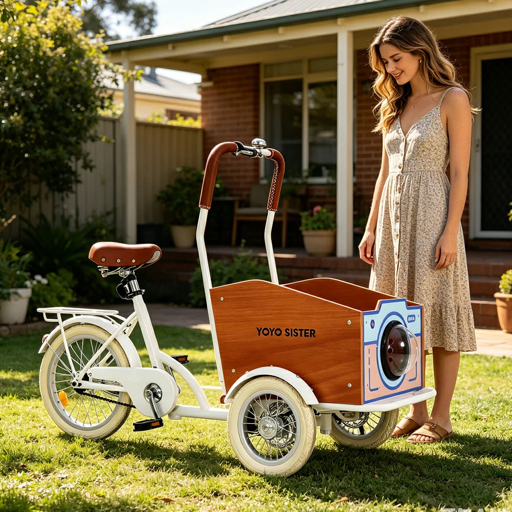 VOLTUS Upgraded Adult Pet Tricycle Space Capsule Front Cargo Box 105kg Capacity Pet Outings & Daily Cargo - Cream