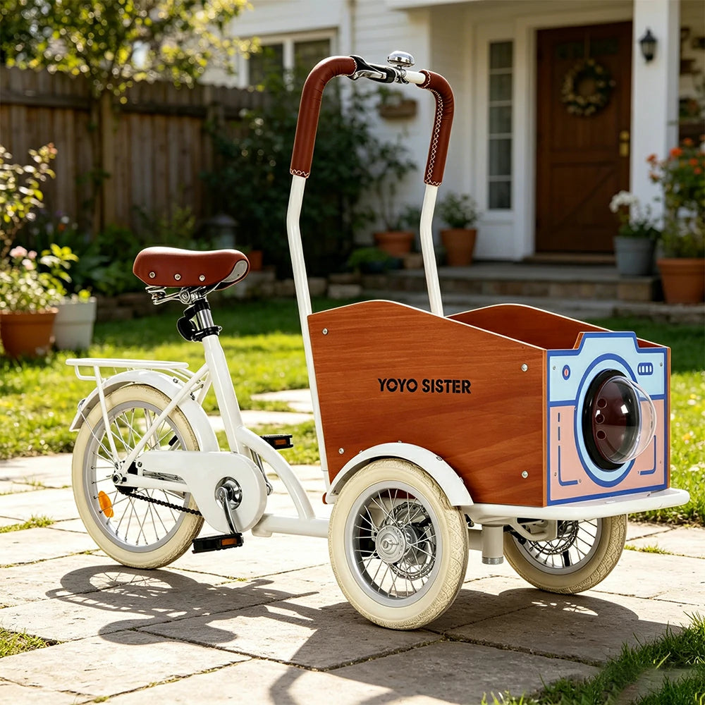 VOLTUS Upgraded Adult Pet Tricycle Space Capsule Front Cargo Box 105kg Capacity Pet Outings & Daily Cargo - Cream