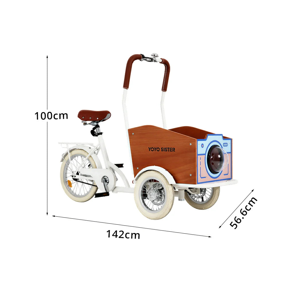 VOLTUS Upgraded Adult Pet Tricycle Space Capsule Front Cargo Box 105kg Capacity Pet Outings & Daily Cargo - Cream