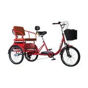 VOLTUS 20" Tricycle with Dual Suspension, Hydraulic Brakes, High Carbon Steel Frame, Ergonomic Vintage Design for Comfort and Stability - Red