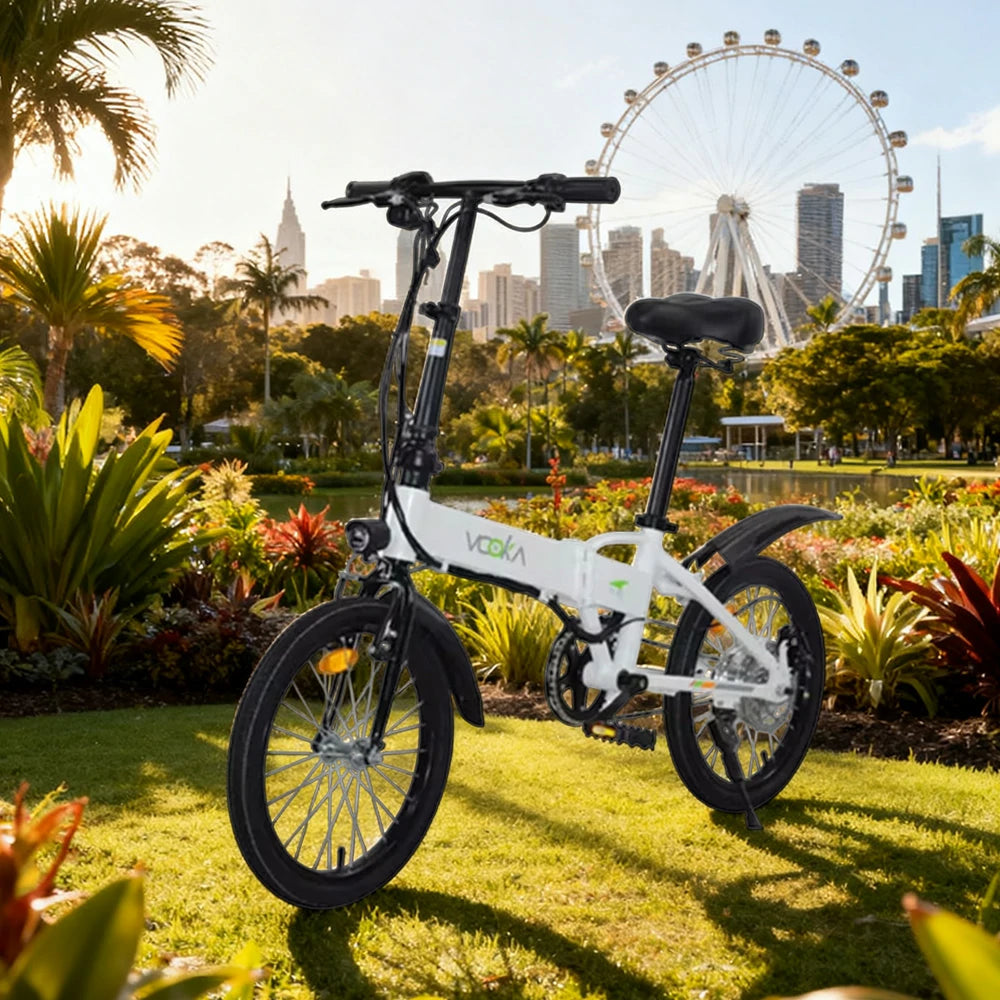 VOLTUS Electric Scooter 48V 5/7A Lithium Battery Aluminum Frame 20/25km Electric, 50/60km Assisted, Ergonomic, Remote Unlock - White