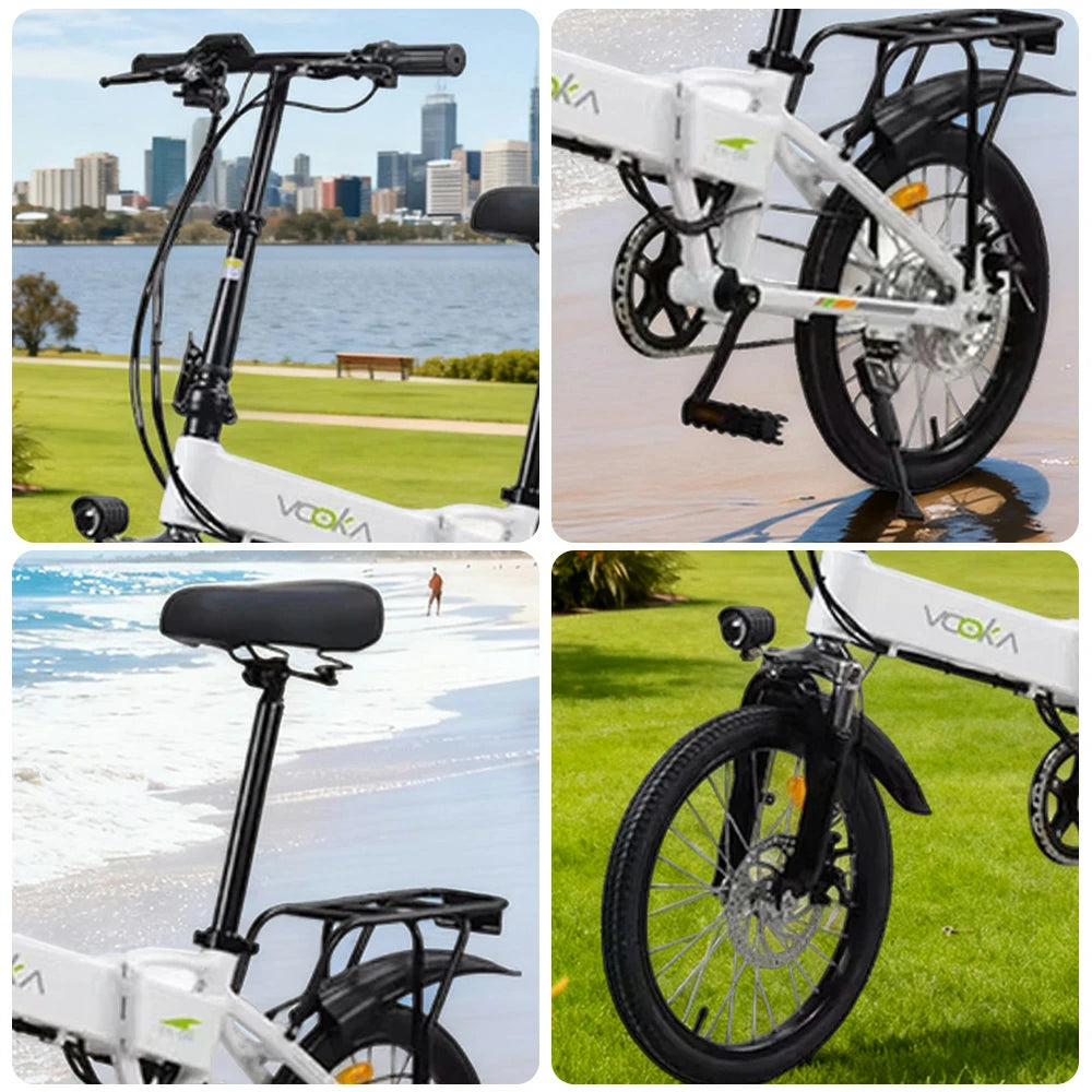 VOLTUS Electric Scooter 48V 7/11A Lithium Battery Aluminum Frame 30/40km Electric Range, 70/90km Assisted Range, Ergonomic Design - White