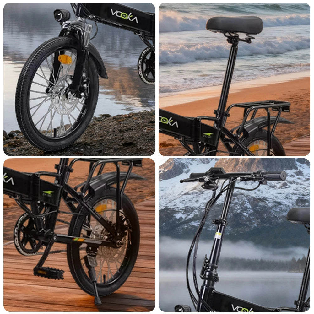 VOLTUS Electric Scooter 48V 7/11A Lithium Battery Aluminum Frame 30/40km Electric Range, 70/90km Assisted Range, Ergonomic Design - Black