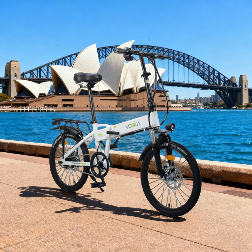 VOLTUS Electric Scooter 48V11A 20-inch Tires Lithium Battery Aluminum Frame 45km Electric Range, 100km Assisted Range, Ergonomic Design - White