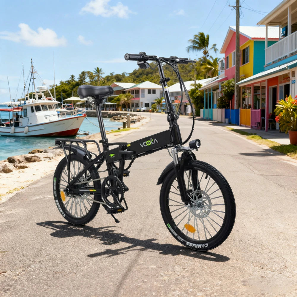 VOLTUS Electric Scooter 48V11A 20-inch Tires Lithium Battery Aluminum Frame 45km Electric Range, 100km Assisted Range, Ergonomic Design - Black