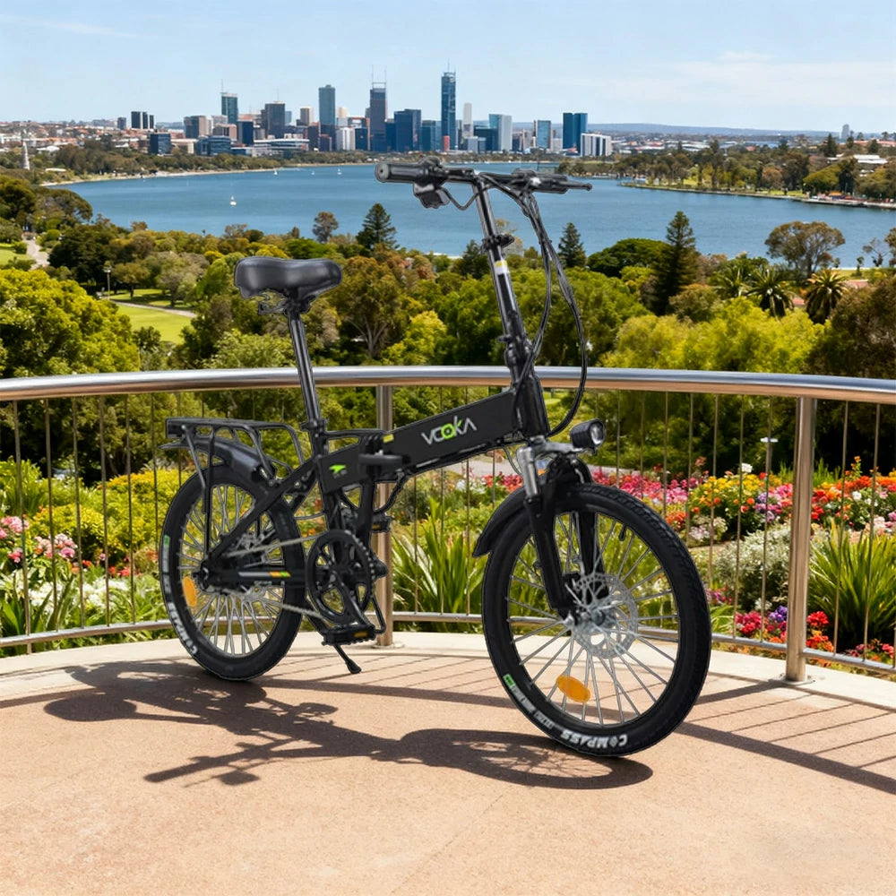 VOLTUS Electric Scooter 48V11A 20-inch Tires Lithium Battery Aluminum Frame 45km Electric Range, 100km Assisted Range, Ergonomic Design - Black