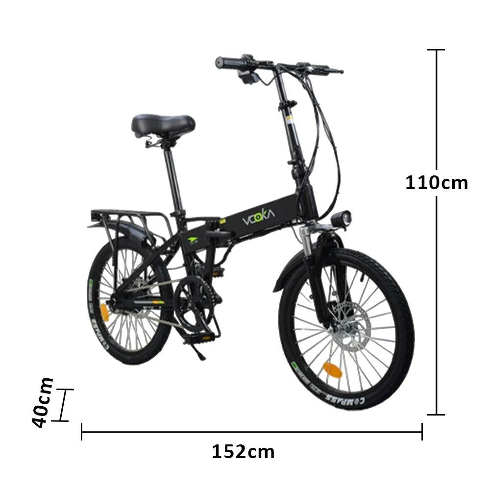 VOLTUS Electric Scooter 48V11A 20-inch Tires Lithium Battery Aluminum Frame 45km Electric Range, 100km Assisted Range, Ergonomic Design - Black