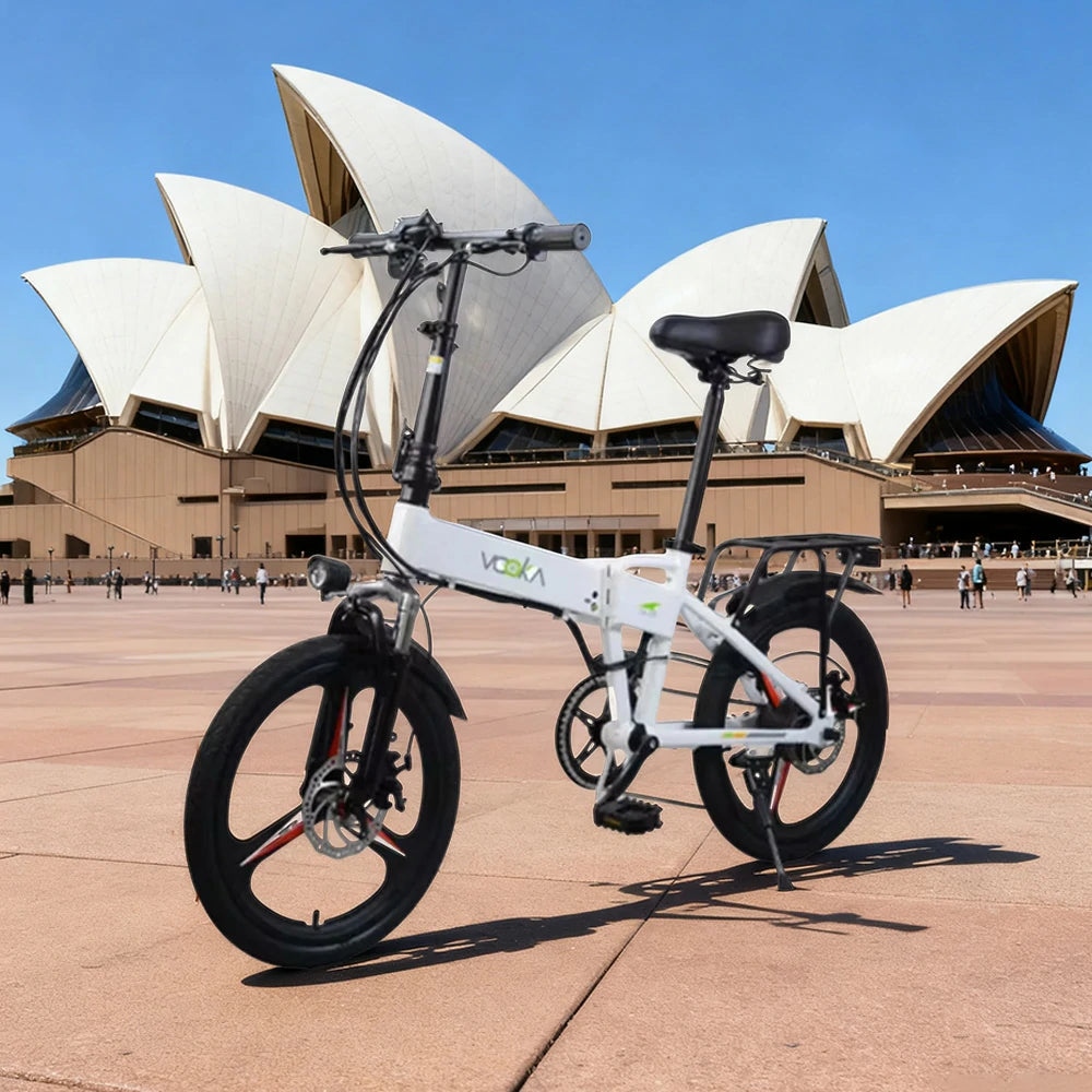 VOLTUS Electric Scooter 48V11A Lithium Battery Aluminum Frame 50km Electric Range, 120km Assisted Range, Shimano 7-speed, 20-inch Magnesium Alloy Integrated Wheels - White