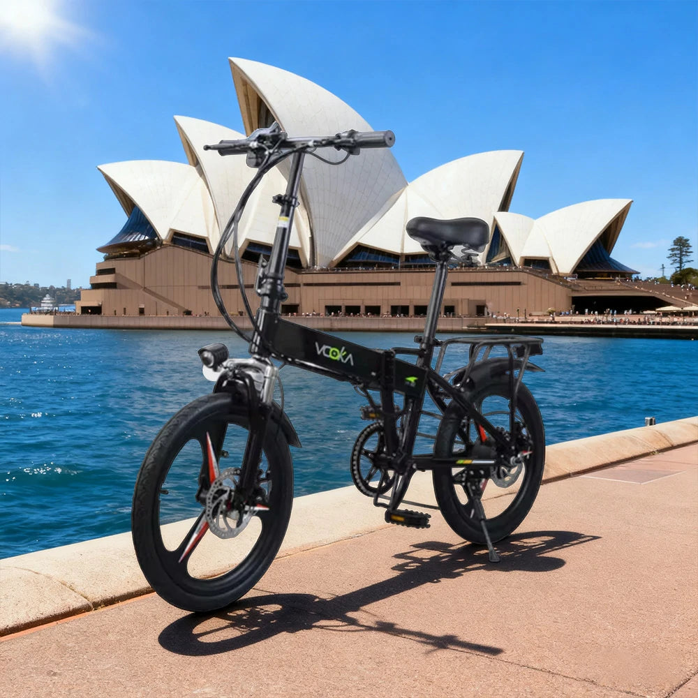 VOLTUS Electric Scooter 48V11A Lithium Battery Aluminum Frame 50km Electric Range, 120km Assisted Range, Shimano 7-speed, 20-inch Magnesium Alloy Integrated Wheels - Black