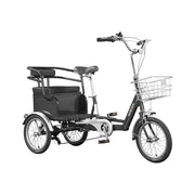VOLTUS Tricycle, 7-Speed Shimano Drivetrain, Lightweight Aluminum Frame, Rear Baskets for Storage, Max Load 135kg - Black