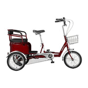 VOLTUS Tricycle, 7-Speed Shimano Drivetrain, Lightweight Aluminum Frame, Rear Baskets for Storage, Max Load 135kg - Red