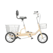 VOLTUS 14" Tricycle Lightweight Aluminum Alloy Frame 135kg Max Load Waterproof Bottom Bracket Large Storage Baskets - Yellow