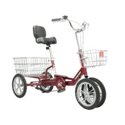 VOLTUS 14" Tricycle Dual Front-Wheel Design Lightweight Aluminum Alloy Frame 135kg Max Load Waterproof Bottom Bracket Large Storage Baskets - Red