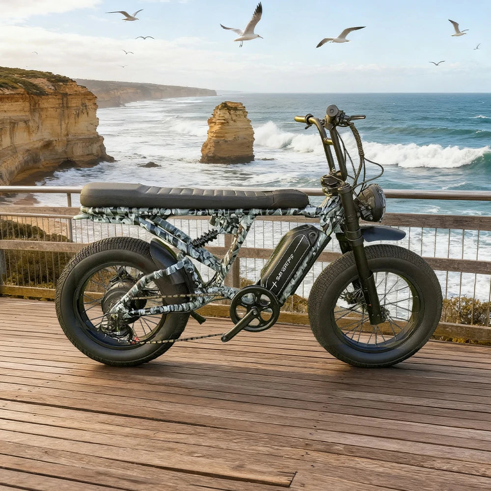 VOLTUS Z01 Electric Bike 48V13Ah 500W All-Terrain Fat Tyre E-Bike Camouflage Frame - Black