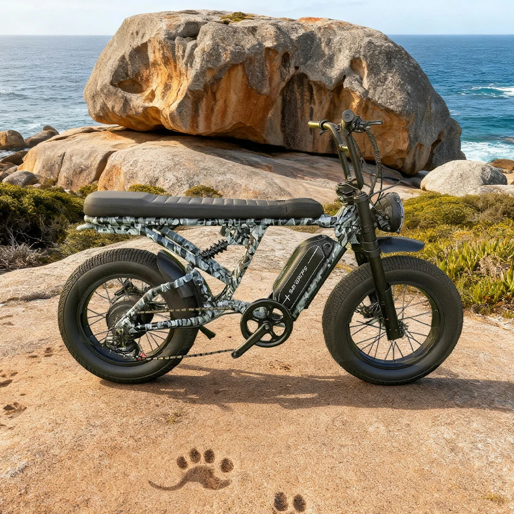 VOLTUS Z01 Electric Bike 48V13Ah 500W All-Terrain Fat Tyre E-Bike Camouflage Frame - Black