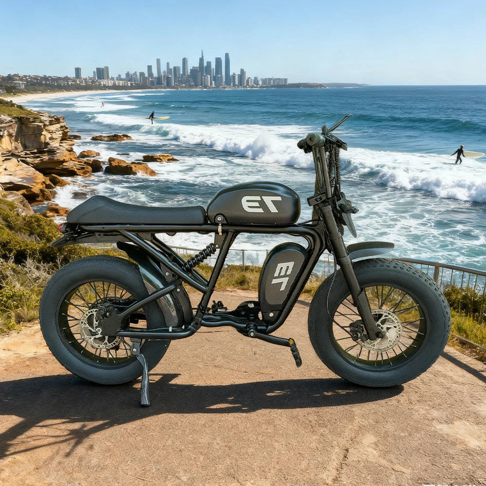 VOLTUS Z02 Electric Bike 48V13Ah 500W Fat Tyre Retro-Style E-Bike Durable Steel Frame - Black