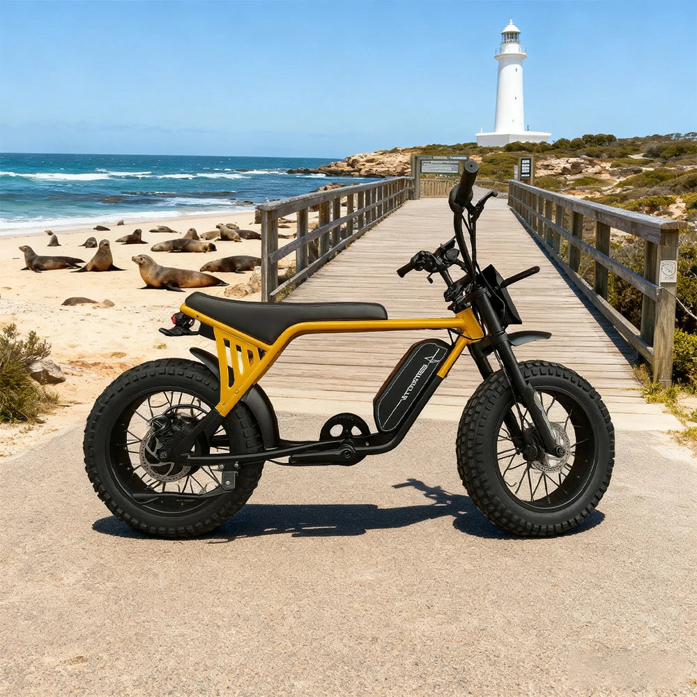VOLTUS Z03 Electric Bike 48V13Ah 500W Fat Tyre Retro-Style E-Bike Durable Steel Frame - Yellow