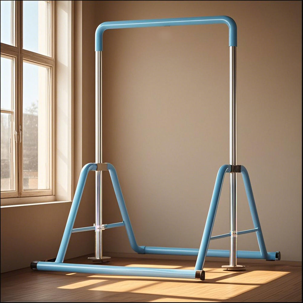 WIGLOO Adjustable Height Foldable Kids Horizontal Bar Chin Up Pull Up Bar