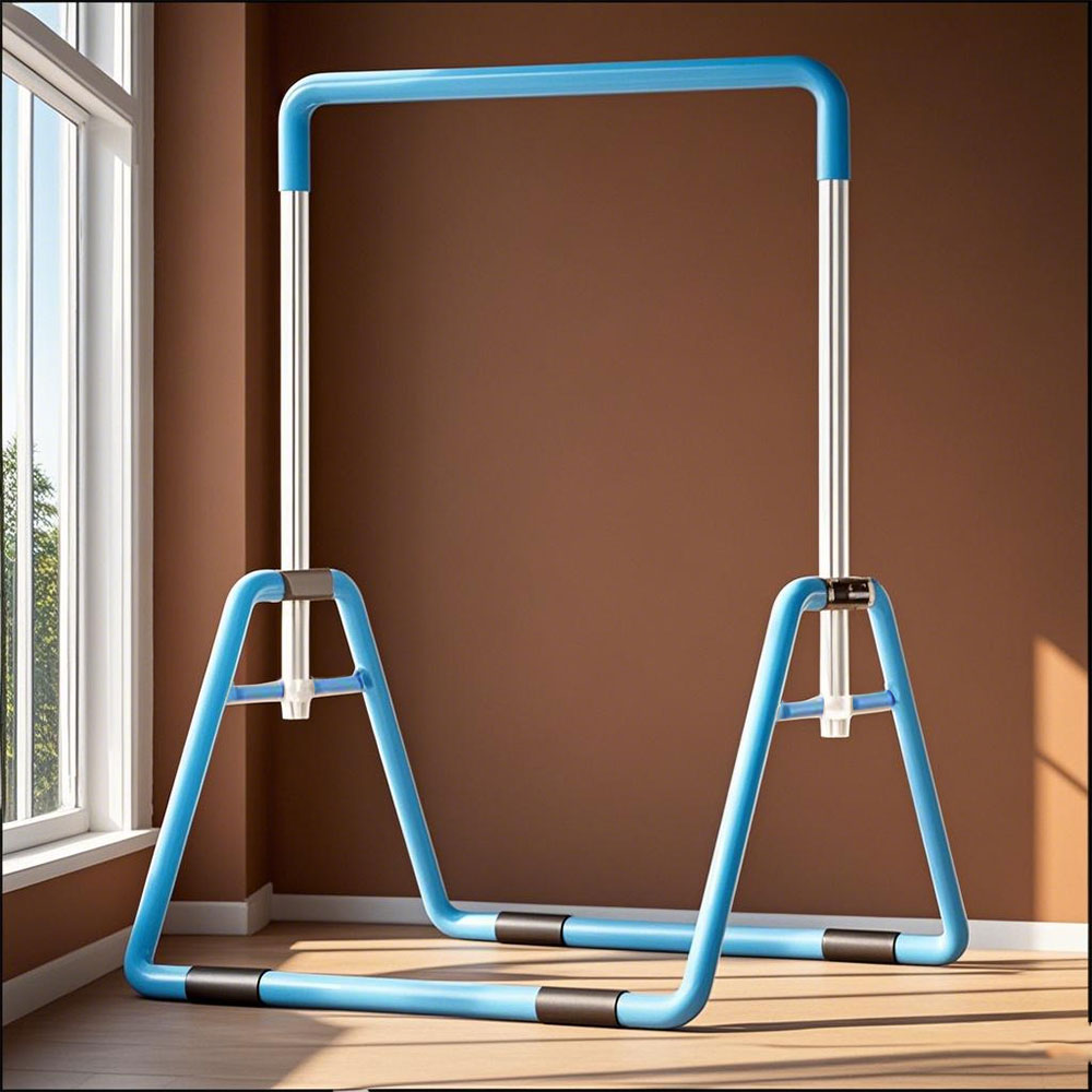 WIGLOO Adjustable Height Foldable Kids Horizontal Bar Chin Up Pull Up Bar