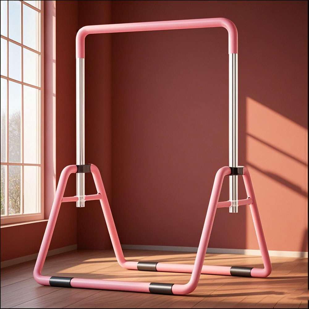 WIGLOO Adjustable Height Foldable Kids Horizontal Bar Chin Up Pull Up Bar