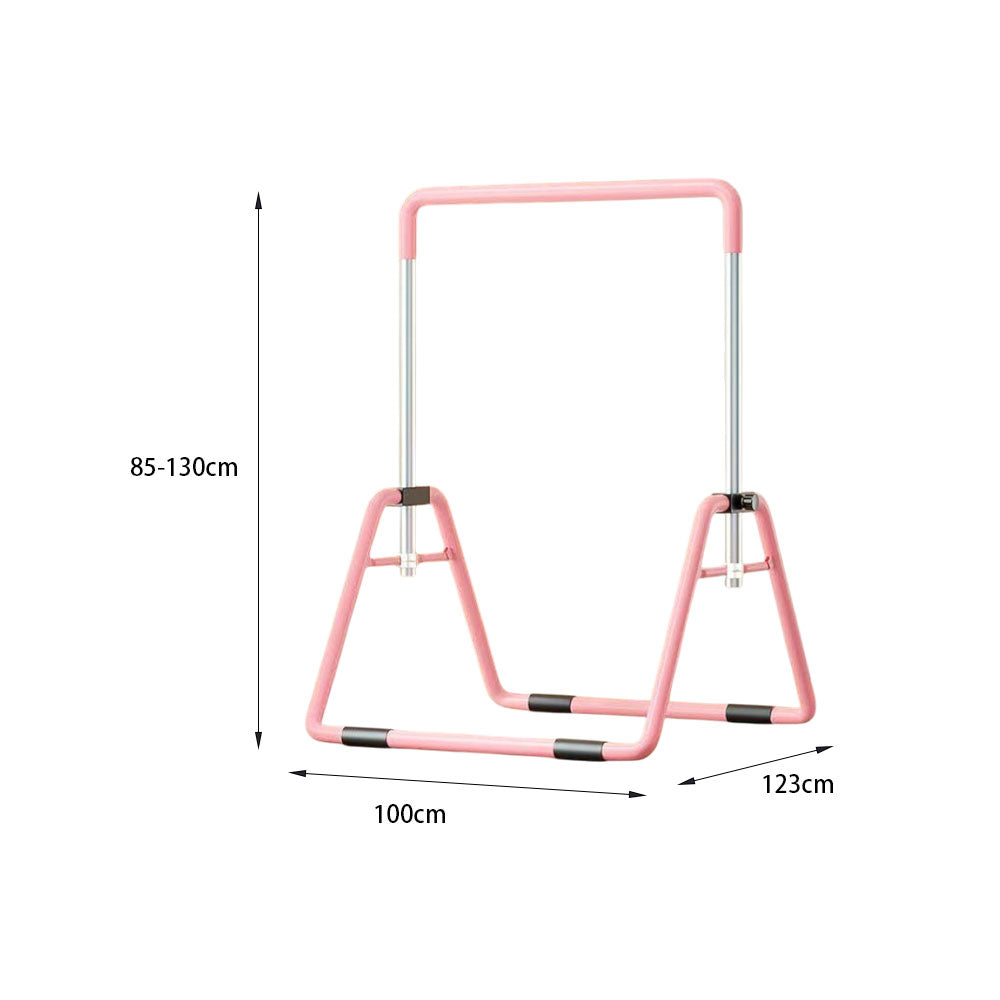 WIGLOO Adjustable Height Foldable Kids Horizontal Bar Chin Up Pull Up Bar