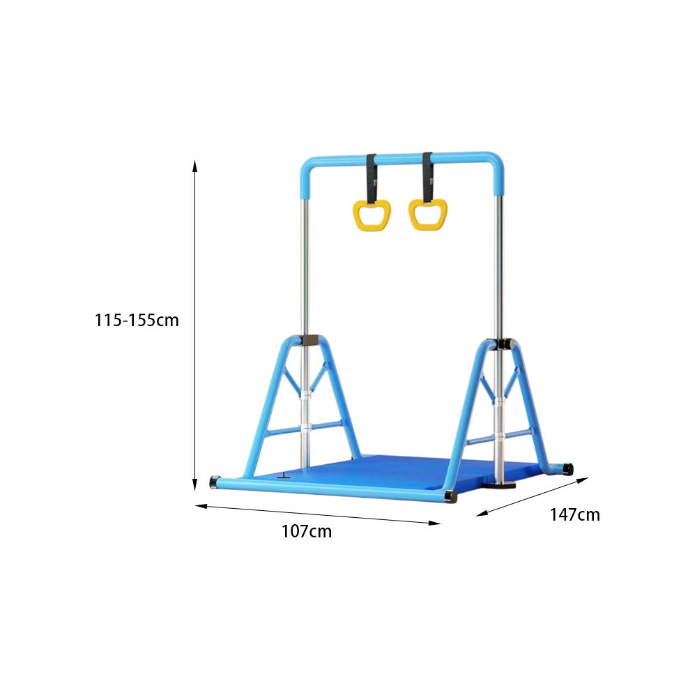 WIGLOO 115-155cm Adjustable Height Foldable Kids Horizontal Bar Chin Up Pull Up Bar