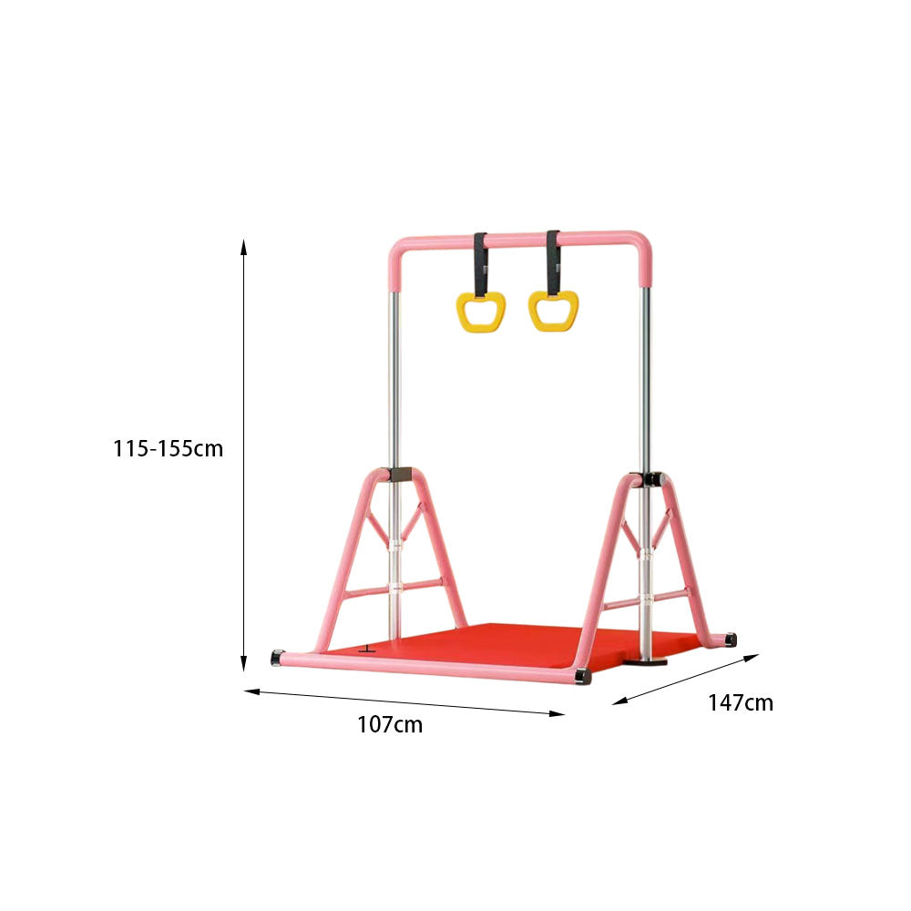 WIGLOO 115-155cm Adjustable Height Foldable Kids Horizontal Bar Chin Up Pull Up Bar