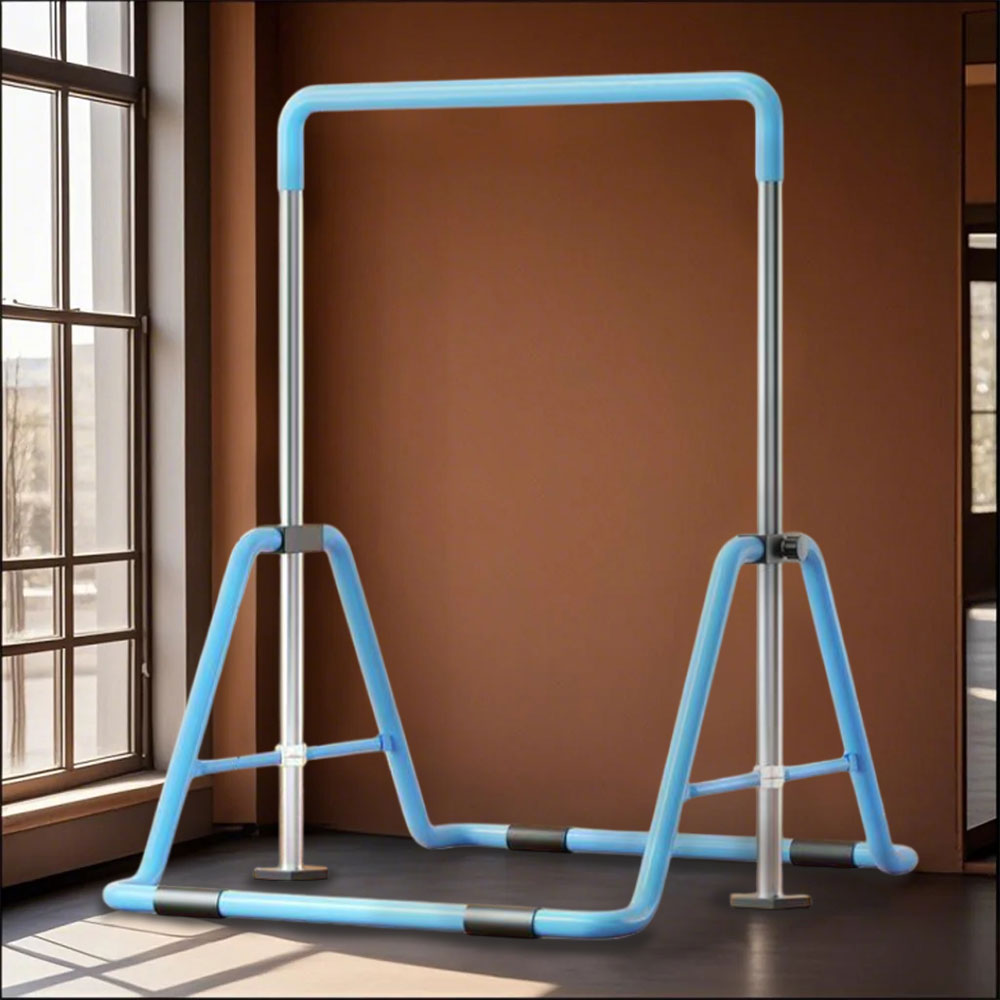 WIGLOO Adjustable Height Foldable Kids Horizontal Bar Chin Up Pull Up Bar