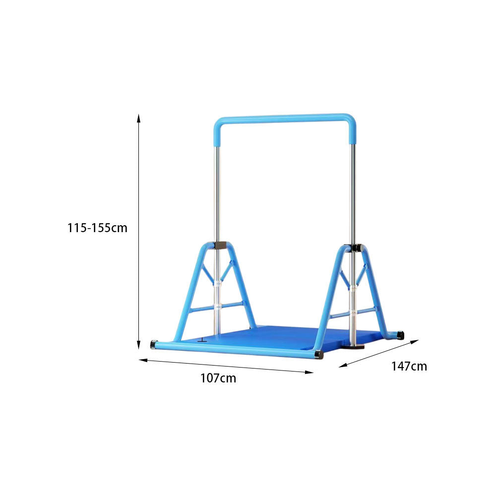 WIGLOO 115-155cm Adjustable Height Foldable Kids Horizontal Bar Chin Up Pull Up Bar