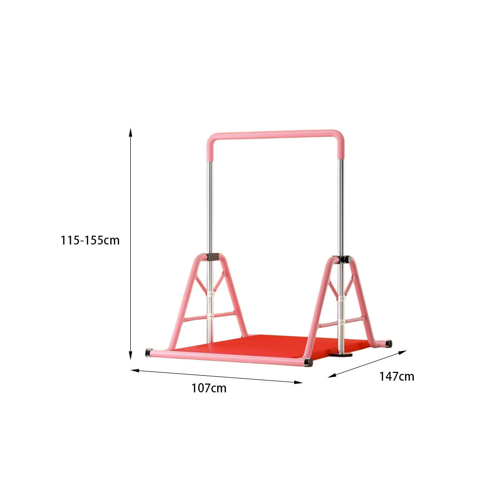 WIGLOO 115-155cm Adjustable Height Foldable Kids Horizontal Bar Chin Up Pull Up Bar