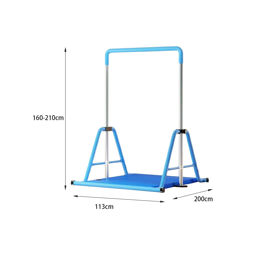 WIGLOO Adjustable Height Foldable Kids Horizontal Bar Chin Up Pull Up Bar