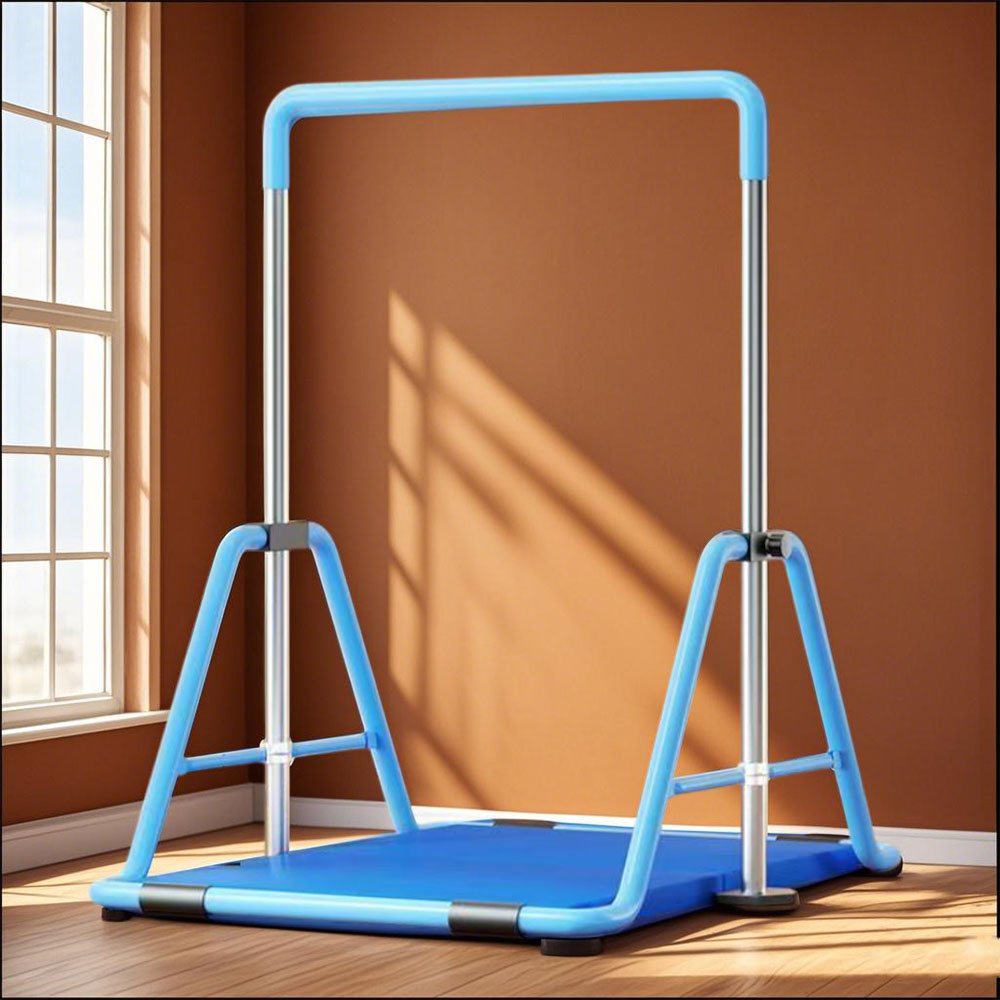 WIGLOO Adjustable Height Foldable Kids Horizontal Bar Chin Up Pull Up Bar