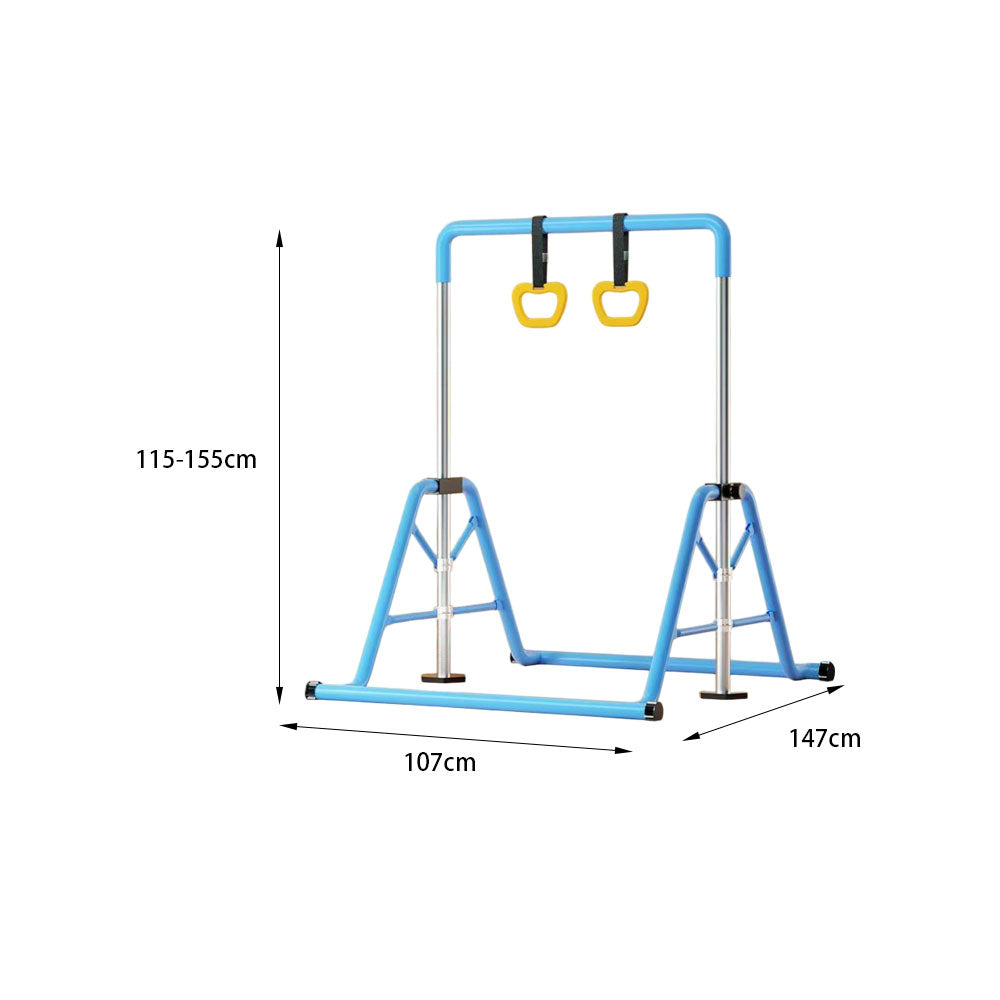 WIGLOO 115-155cm Adjustable Height Foldable Kids Horizontal Bar Chin Up Pull Up Bar