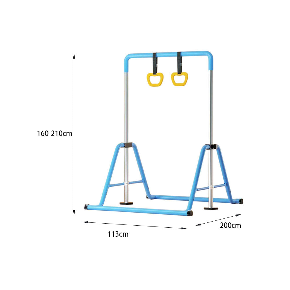 WIGLOO Adjustable Height Foldable Kids Horizontal Bar Chin Up Pull Up Bar