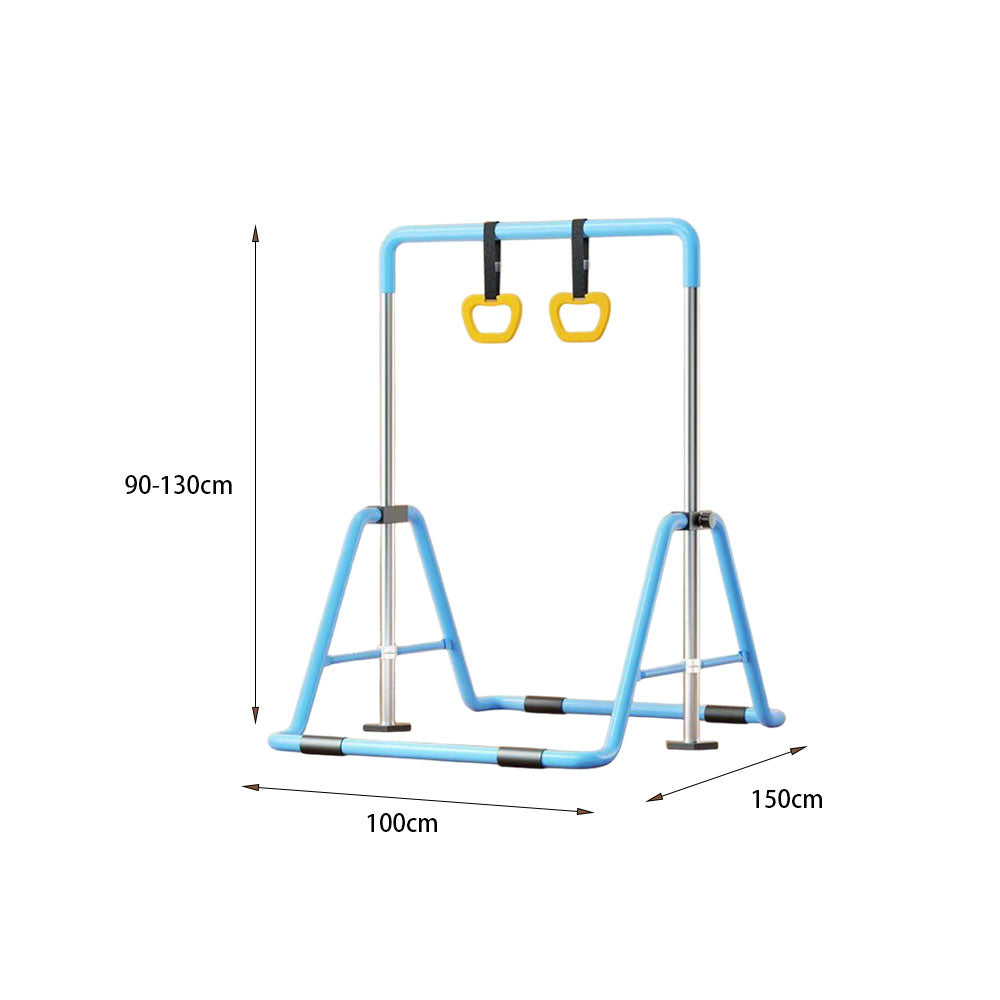 WIGLOO Adjustable Height Foldable Kids Horizontal Bar Chin Up Pull Up Bar