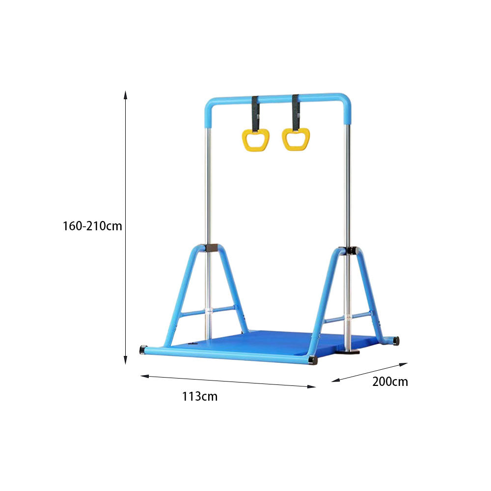 WIGLOO Adjustable Height Foldable Kids Horizontal Bar Chin Up Pull Up Bar