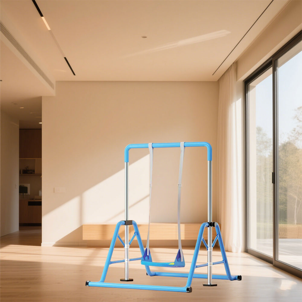 WIGLOO 115-155cm Adjustable Height Foldable Kids Horizontal Bar Chin Up Pull Up Bar