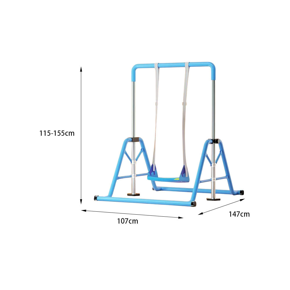 WIGLOO 115-155cm Adjustable Height Foldable Kids Horizontal Bar Chin Up Pull Up Bar