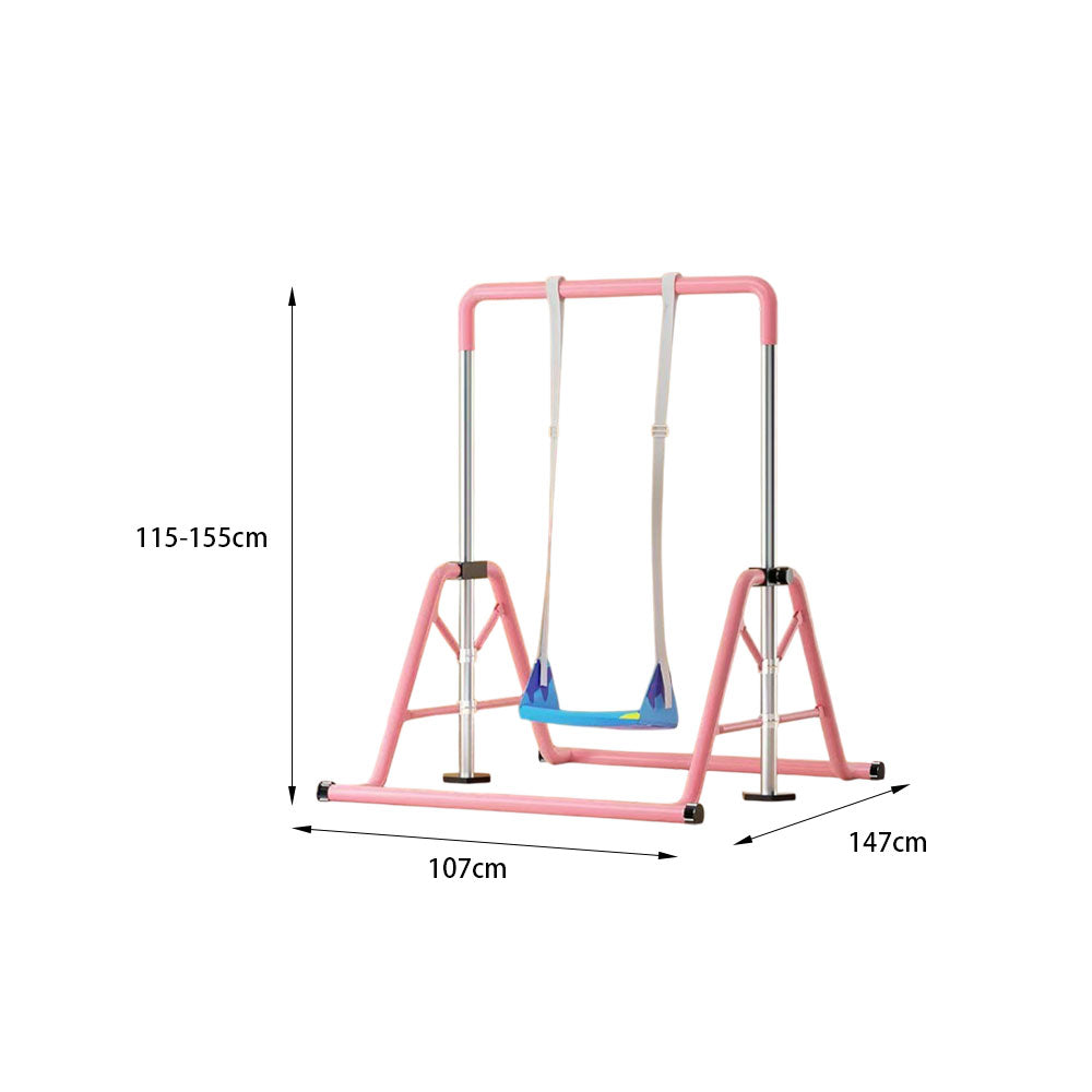 WIGLOO 115-155cm Adjustable Height Foldable Kids Horizontal Bar Chin Up Pull Up Bar