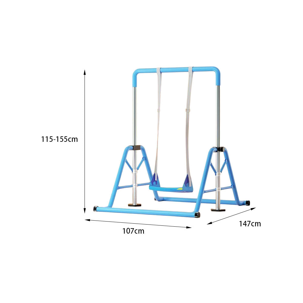 WIGLOO Adjustable Height Foldable Kids Horizontal Bar Chin Up Pull Up Bar