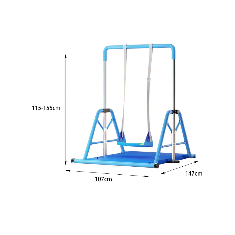 WIGLOO 115-155cm Adjustable Height Foldable Kids Horizontal Bar Chin Up Pull Up Bar