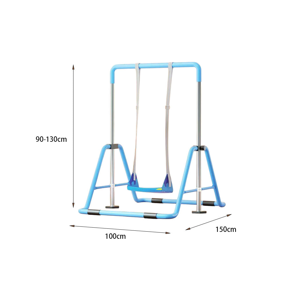 WIGLOO Adjustable Height Foldable Kids Horizontal Bar Chin Up Pull Up Bar